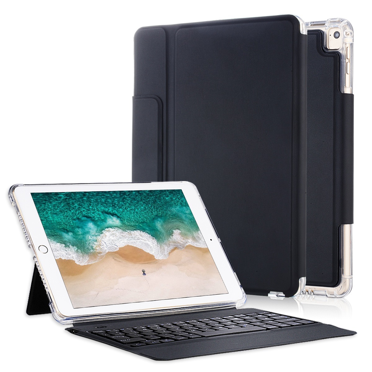PU leather standing Wireless Bluetooth Keyboard case For iPad